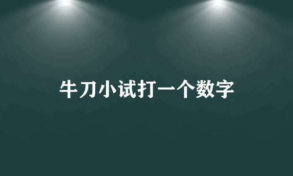 牛刀小试打一个数字