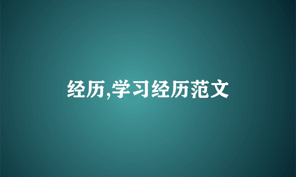 经历,学习经历范文