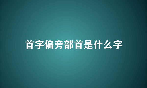 首字偏旁部首是什么字