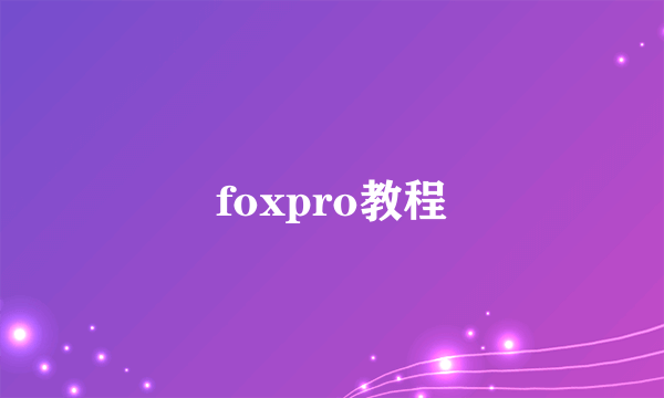 foxpro教程