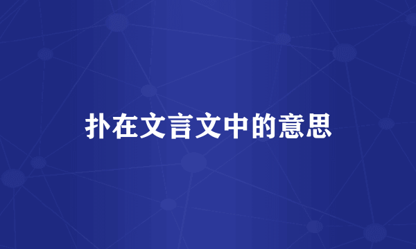 扑在文言文中的意思