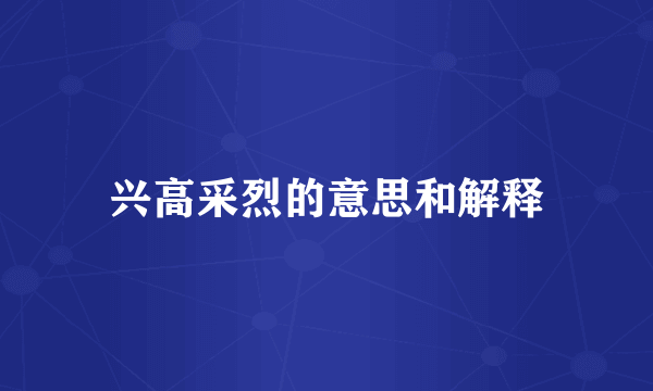 兴高采烈的意思和解释