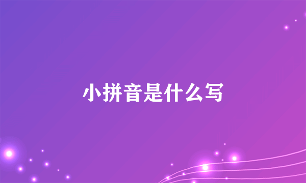 小拼音是什么写