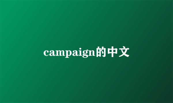 campaign的中文