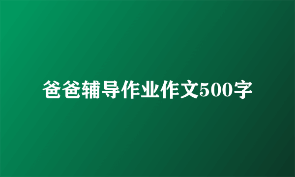 爸爸辅导作业作文500字