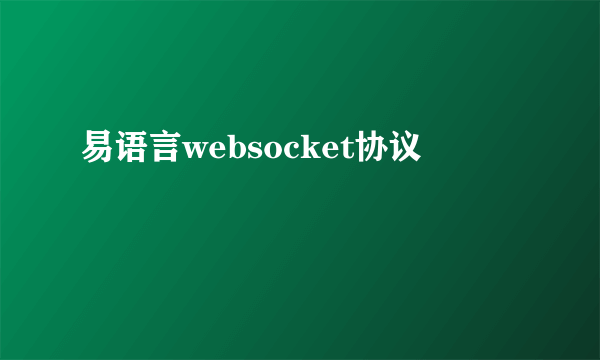 易语言websocket协议