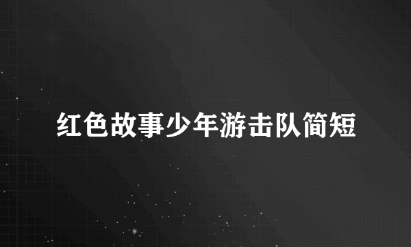 红色故事少年游击队简短