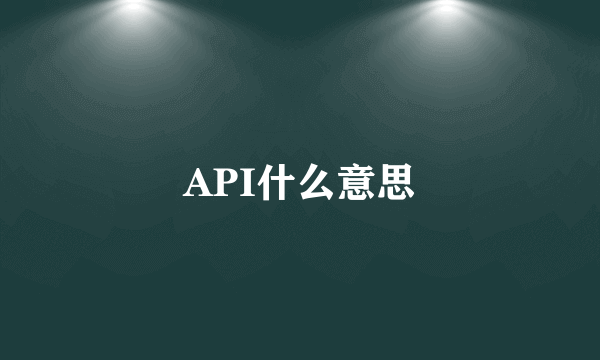 API什么意思