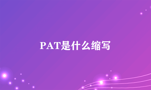 PAT是什么缩写
