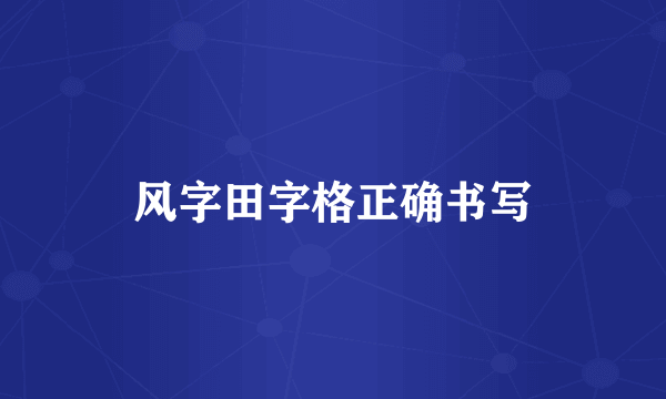 风字田字格正确书写