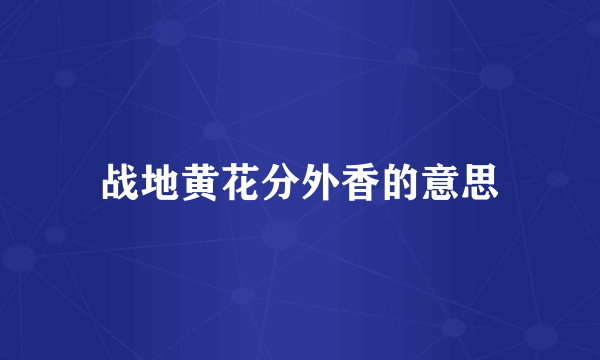 战地黄花分外香的意思