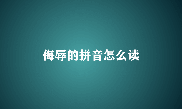 侮辱的拼音怎么读