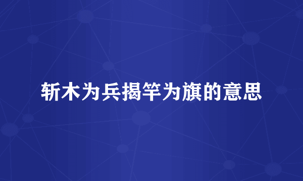 斩木为兵揭竿为旗的意思