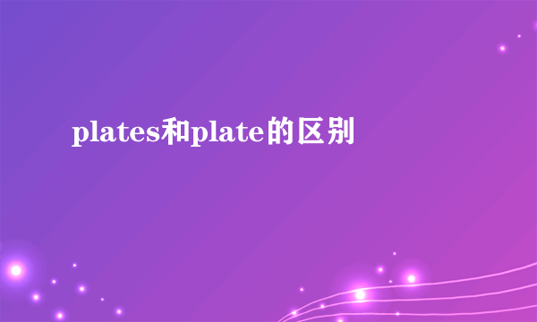 plates和plate的区别