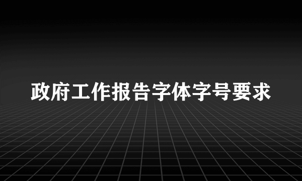 政府工作报告字体字号要求