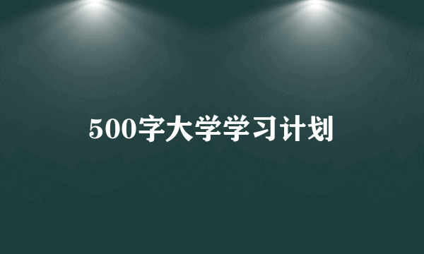 500字大学学习计划