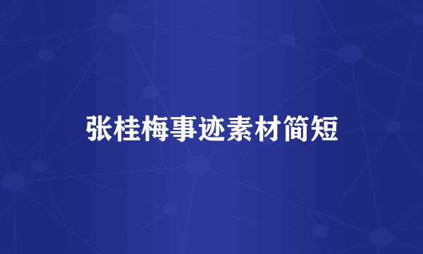 张桂梅事迹素材简短