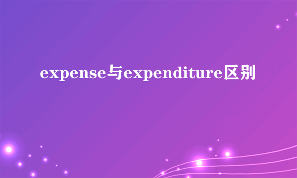 expense与expenditure区别