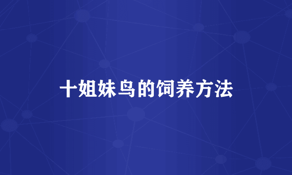 十姐妹鸟的饲养方法
