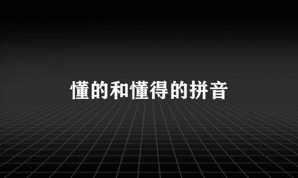 懂的和懂得的拼音