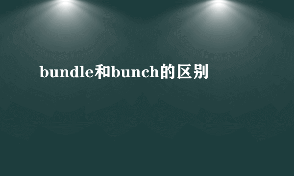 bundle和bunch的区别