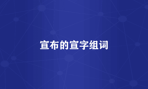 宣布的宣字组词