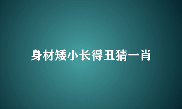 身材矮小长得丑猜一肖