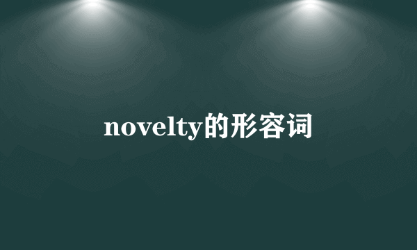 novelty的形容词