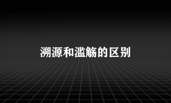 溯源和滥觞的区别