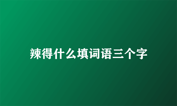 辣得什么填词语三个字