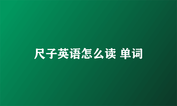 尺子英语怎么读 单词