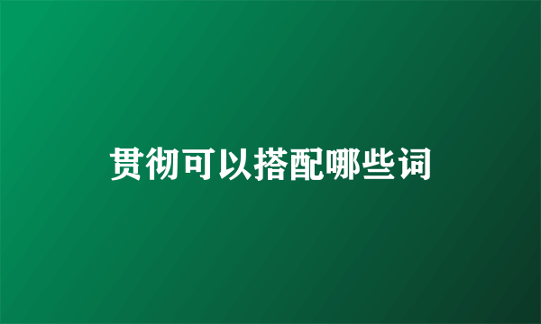贯彻可以搭配哪些词