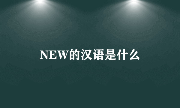 NEW的汉语是什么