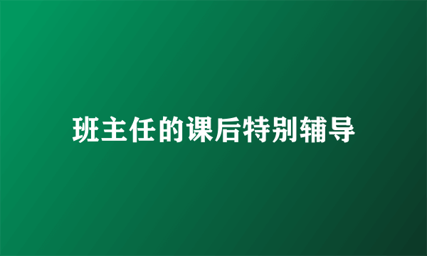 班主任的课后特别辅导