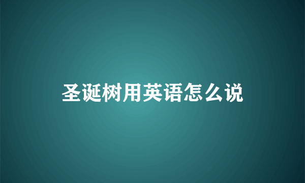 圣诞树用英语怎么说