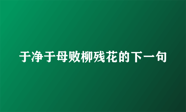 于净于母败柳残花的下一句