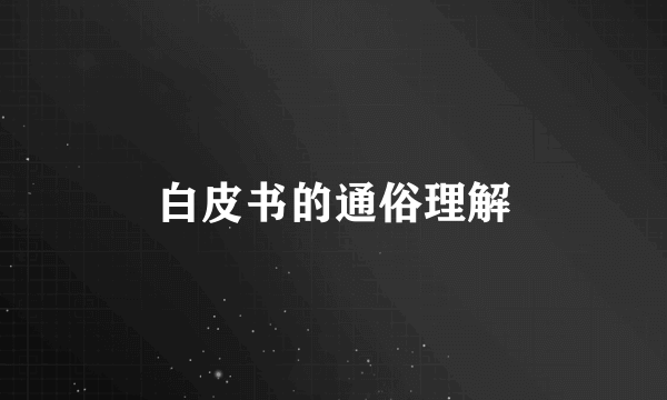 白皮书的通俗理解