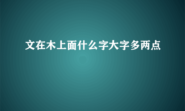 文在木上面什么字大字多两点