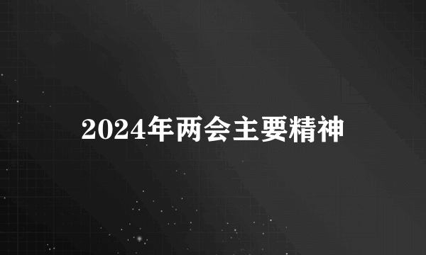 2024年两会主要精神
