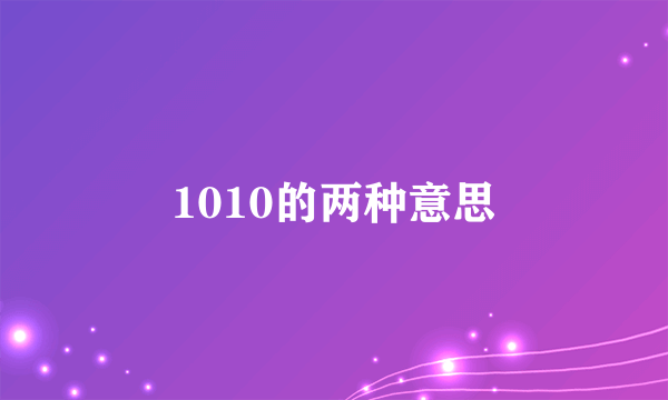 1010的两种意思