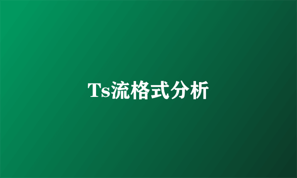 Ts流格式分析