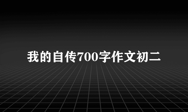 我的自传700字作文初二