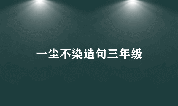一尘不染造句三年级