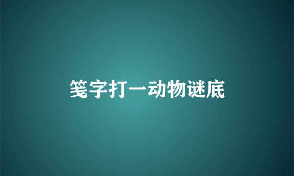 笺字打一动物谜底