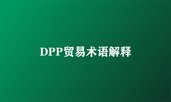 DPP贸易术语解释
