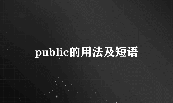 public的用法及短语