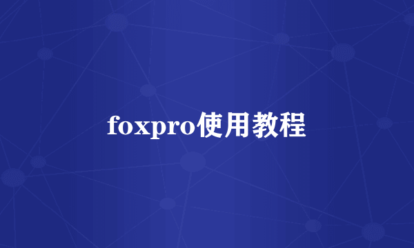 foxpro使用教程