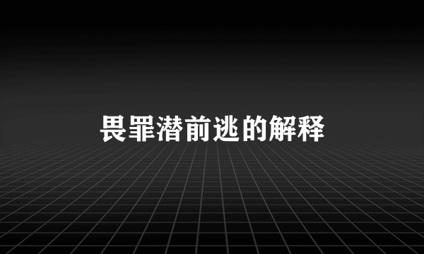 畏罪潜前逃的解释