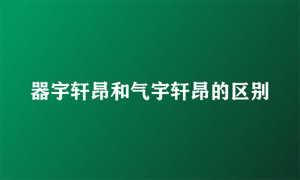 器宇轩昂和气宇轩昂的区别