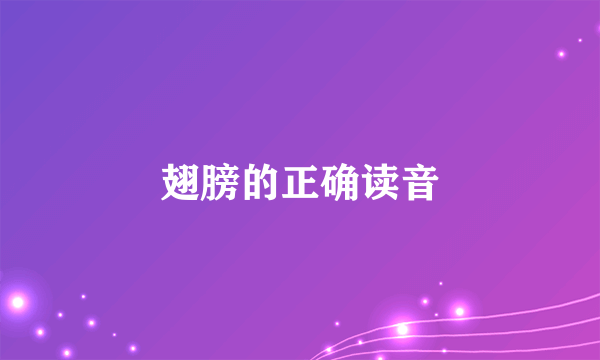 翅膀的正确读音